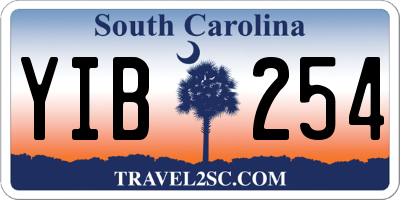 SC license plate YIB254