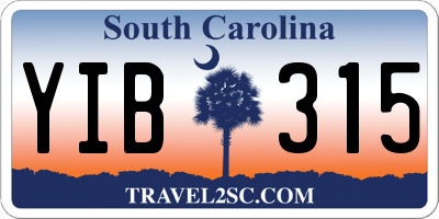 SC license plate YIB315