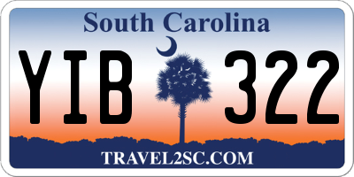 SC license plate YIB322