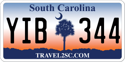 SC license plate YIB344