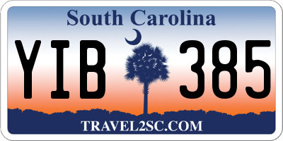 SC license plate YIB385