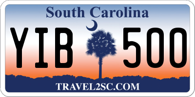SC license plate YIB500