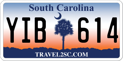 SC license plate YIB614