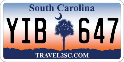 SC license plate YIB647