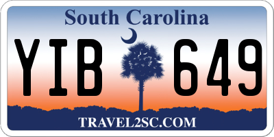 SC license plate YIB649