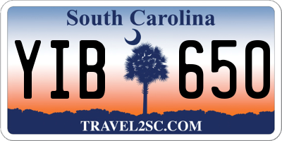 SC license plate YIB650