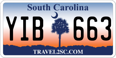 SC license plate YIB663