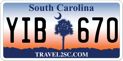 SC license plate YIB670