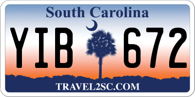 SC license plate YIB672