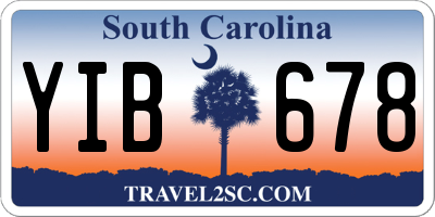SC license plate YIB678