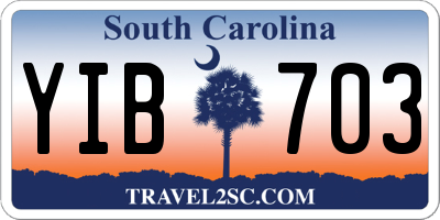 SC license plate YIB703