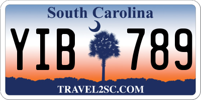 SC license plate YIB789