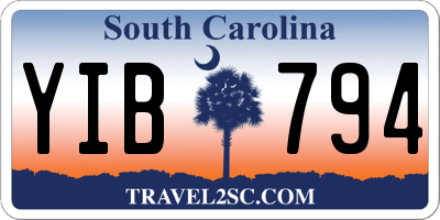 SC license plate YIB794