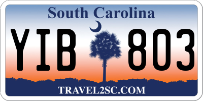 SC license plate YIB803