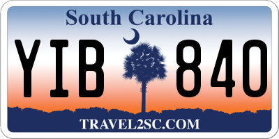 SC license plate YIB840
