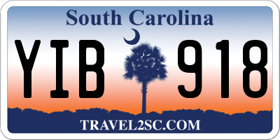 SC license plate YIB918