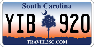 SC license plate YIB920