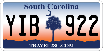 SC license plate YIB922