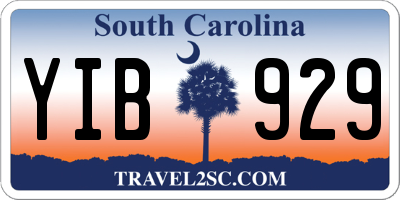 SC license plate YIB929