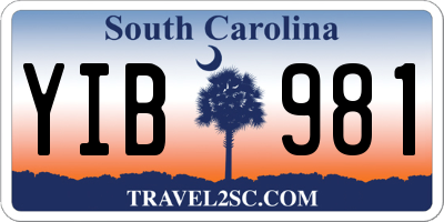 SC license plate YIB981