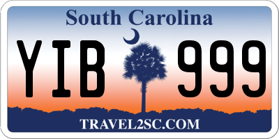 SC license plate YIB999