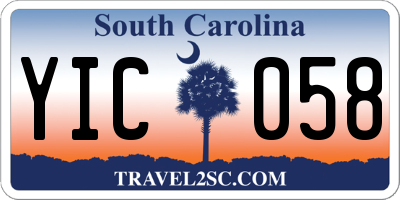 SC license plate YIC058