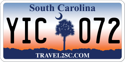 SC license plate YIC072