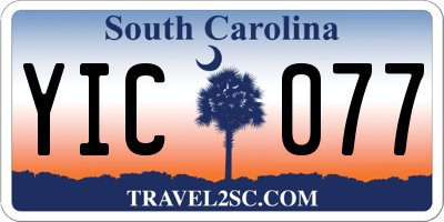 SC license plate YIC077