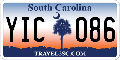 SC license plate YIC086