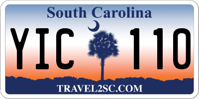 SC license plate YIC110