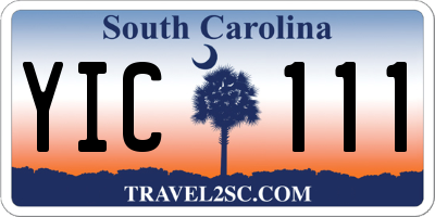 SC license plate YIC111