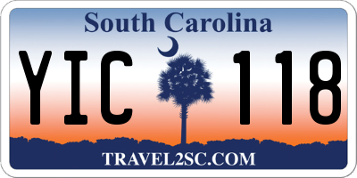 SC license plate YIC118