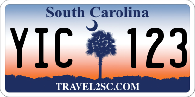 SC license plate YIC123