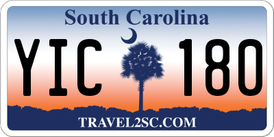 SC license plate YIC180