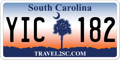 SC license plate YIC182