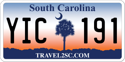 SC license plate YIC191