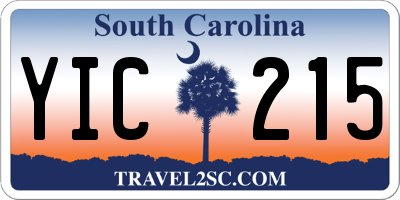 SC license plate YIC215