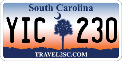SC license plate YIC230