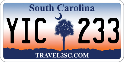 SC license plate YIC233