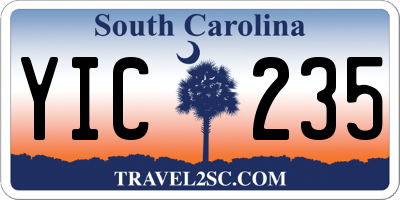 SC license plate YIC235