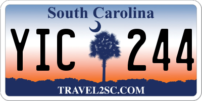 SC license plate YIC244