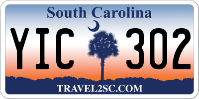 SC license plate YIC302
