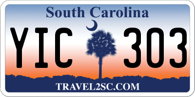 SC license plate YIC303