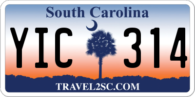 SC license plate YIC314