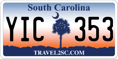 SC license plate YIC353