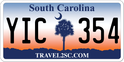 SC license plate YIC354