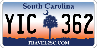 SC license plate YIC362