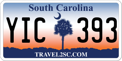 SC license plate YIC393