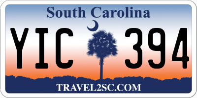 SC license plate YIC394