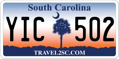 SC license plate YIC502